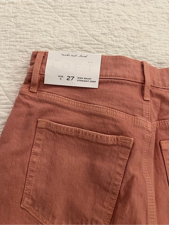 LOFT Denim - LOFT High Waist Straight Crop Jeans - Dusty Rose